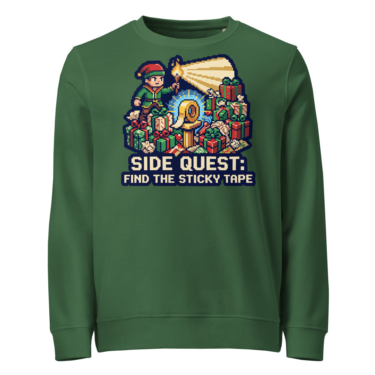 Side Quest: Find The Sticky Tape Christmas Mid-Weight Sweatshirt - Ricki Robin
