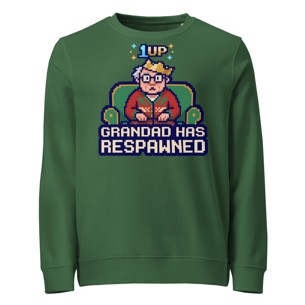 Grandad Has Respawned Christmas Mid-Weight Sweatshirt - Ricki Robin