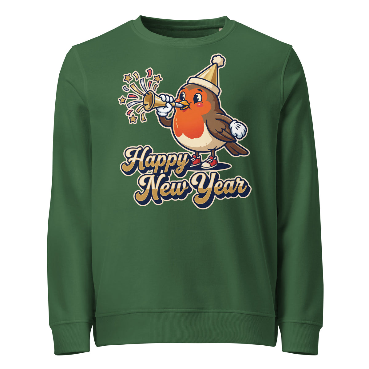 Happy New Year Robin Mid-Weight Sweatshirt - Ricki Robin