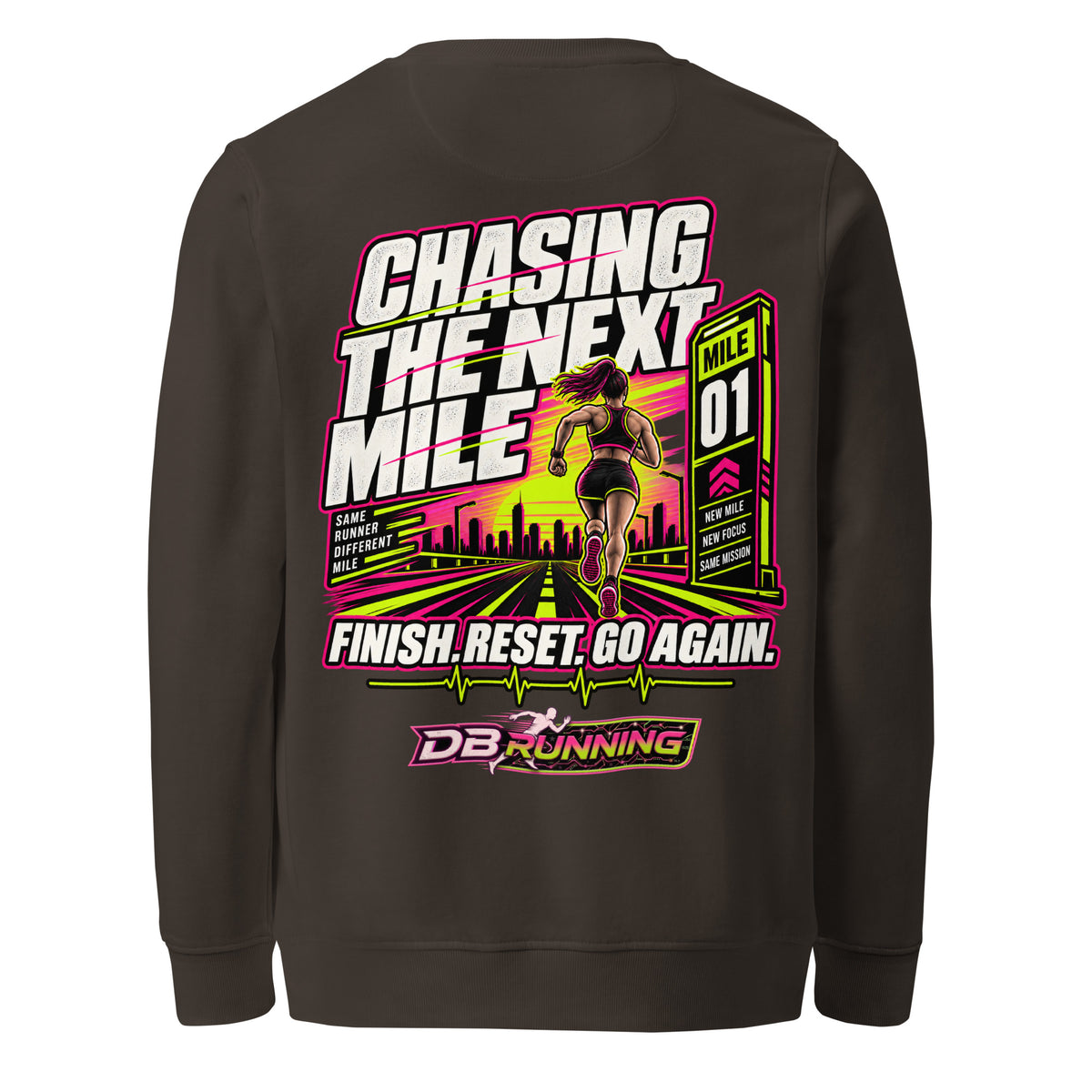 Chasing the Next Mile Female - Mid-Weight Sweatshirt - DB Running