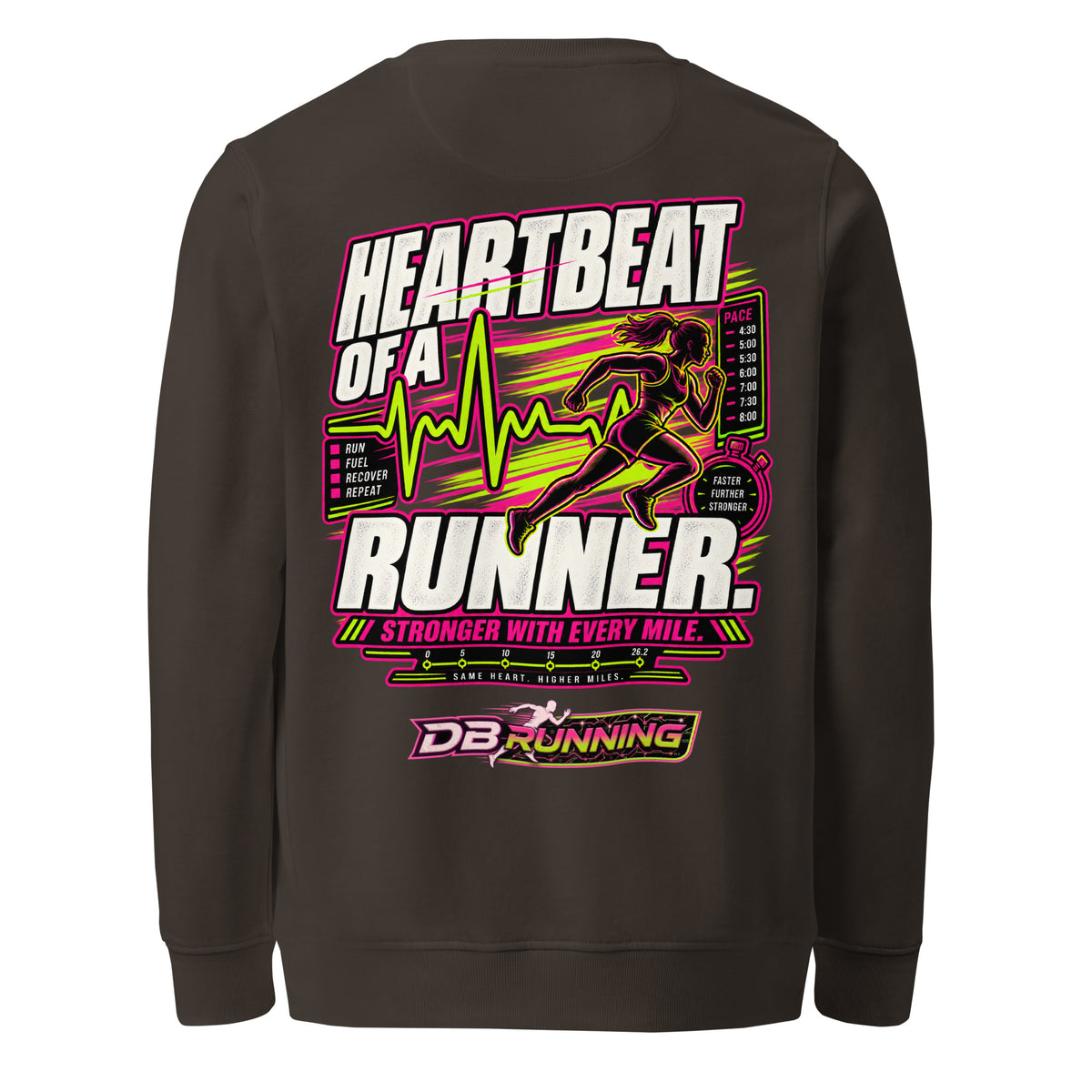Heartbeat of a Runner Female - Mid-Weight Sweatshirt - DB Running