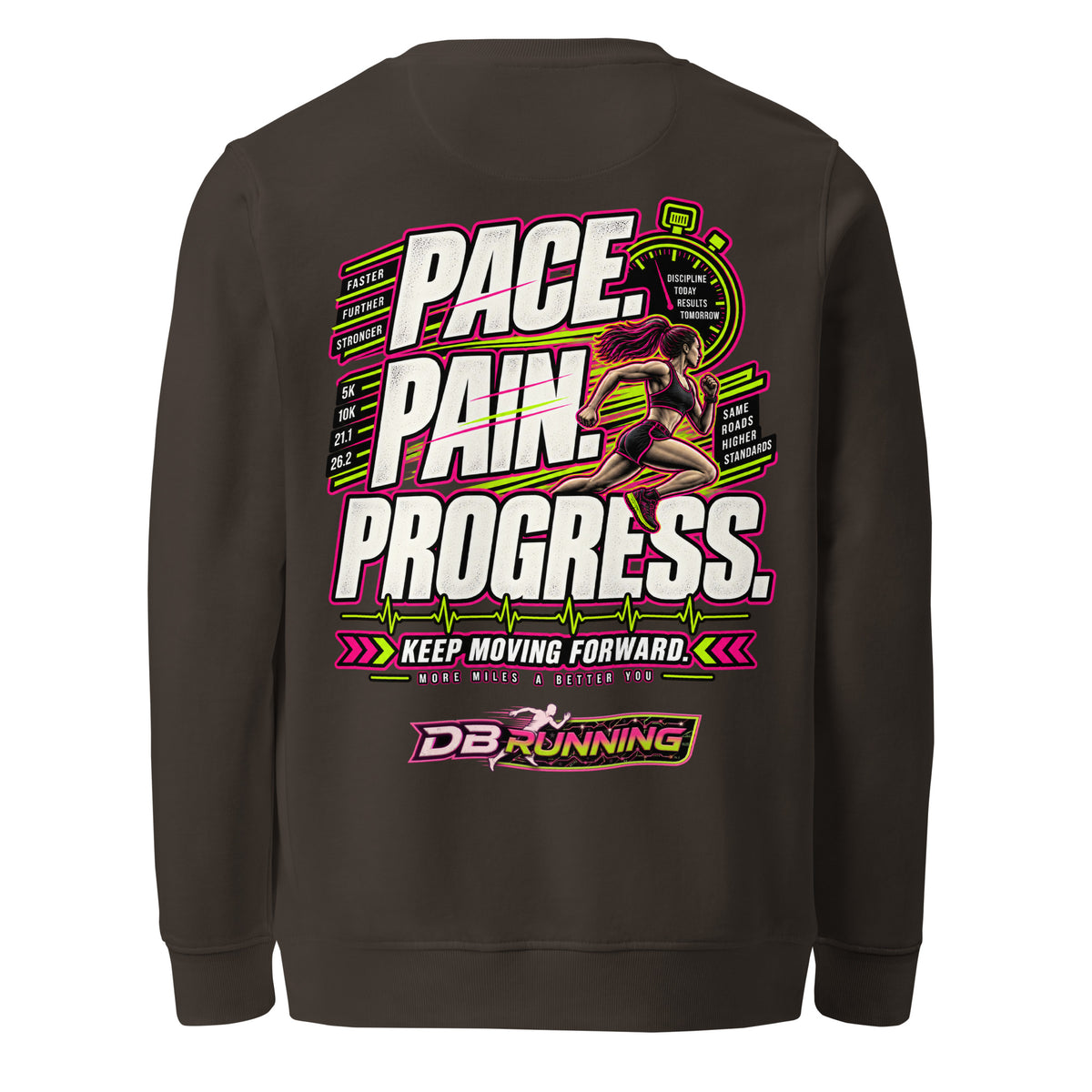 Pace. Pain. Progress Female - Mid-Weight Sweatshirt - DB Running