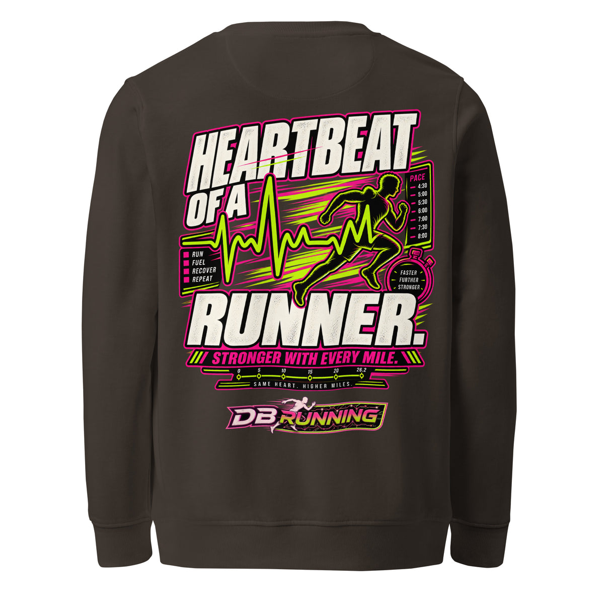 Heartbeat of a Runner Male - Mid-Weight Sweatshirt - DB Running