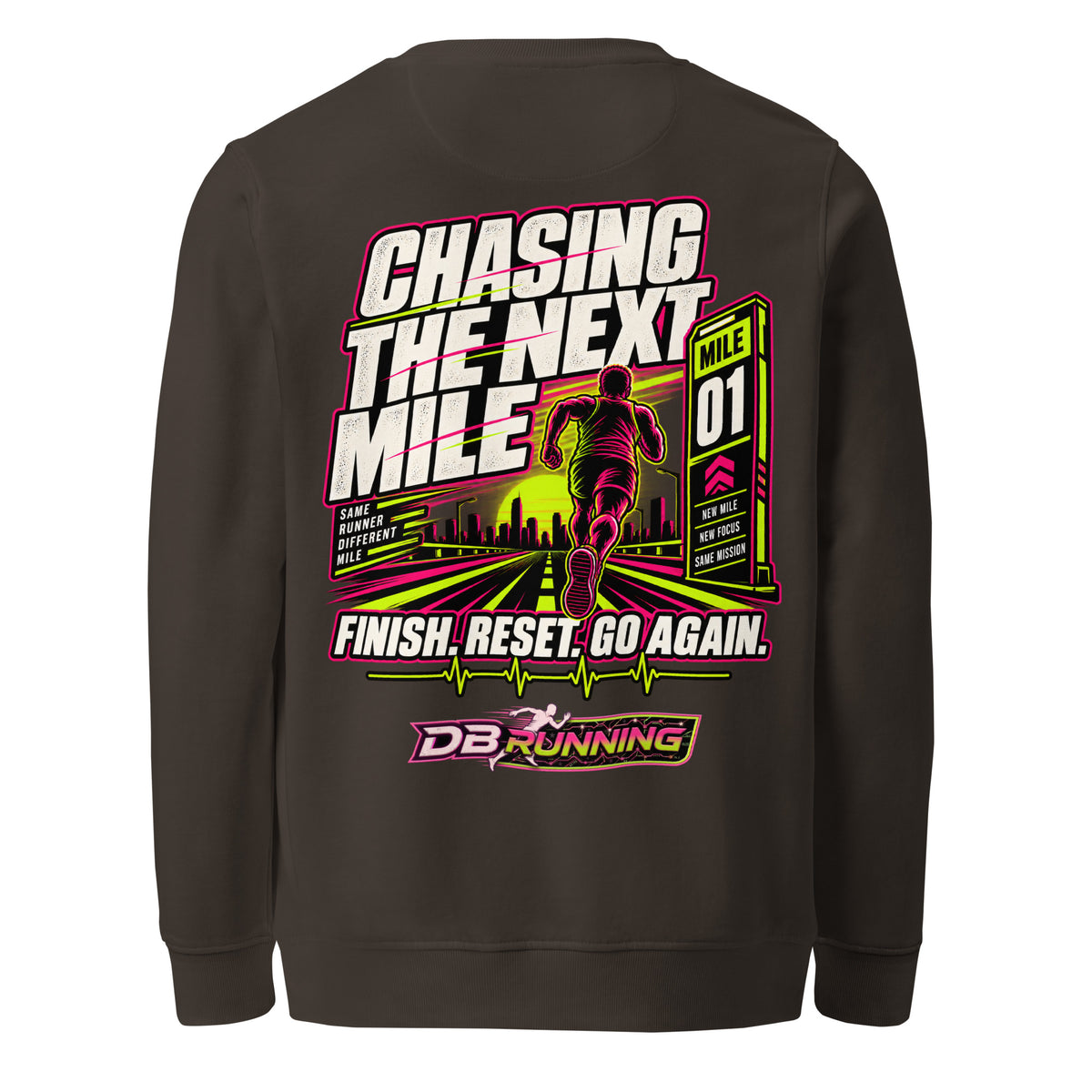 Chasing the Next Mile Male - Mid-Weight Sweatshirt - DB Running