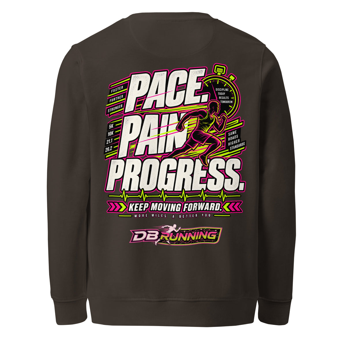 Pace. Pain. Progress Male - Mid-Weight Sweatshirt - DB Running