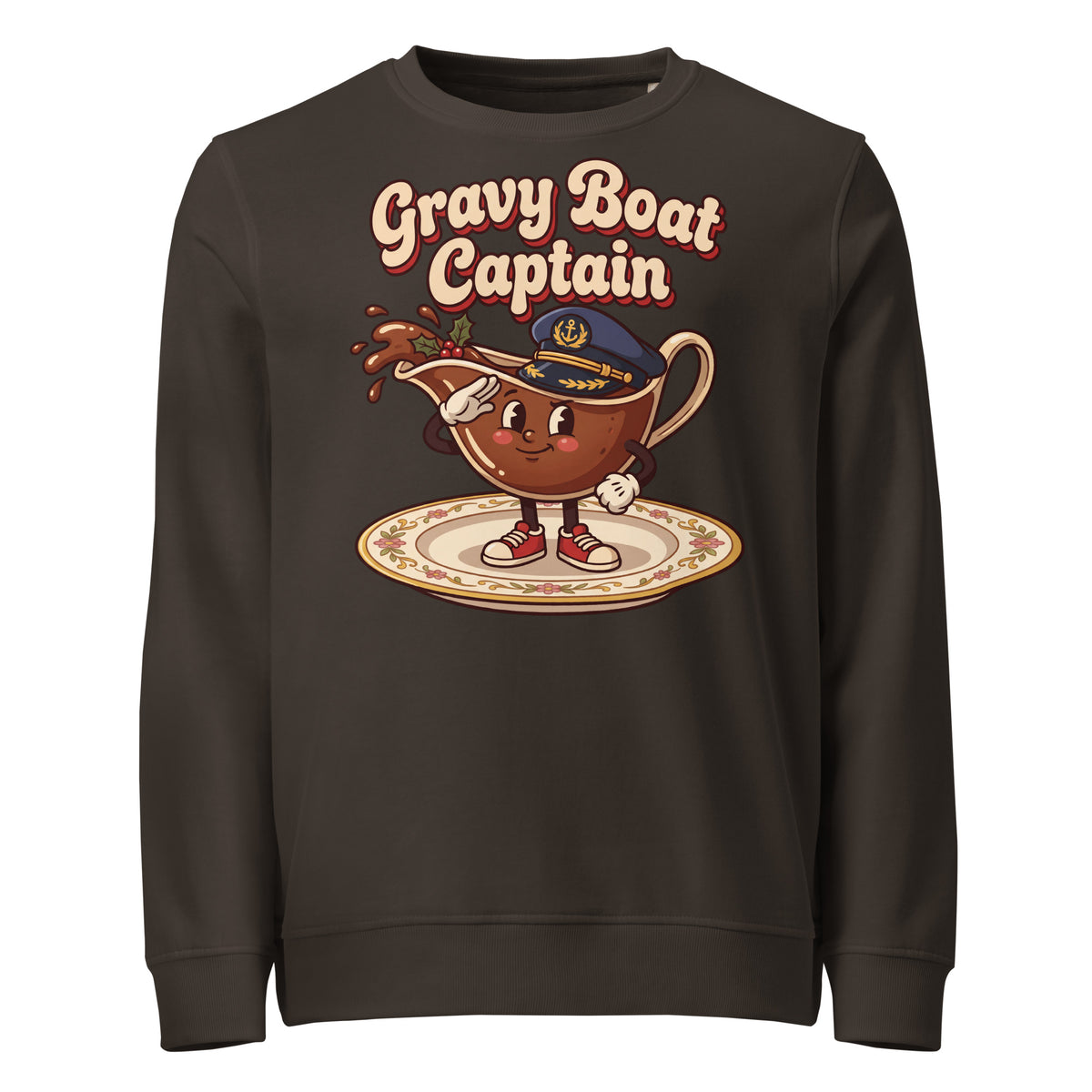 Gravy Boat Captain Christmas Mid-Weight Sweatshirt - Ricki Robin