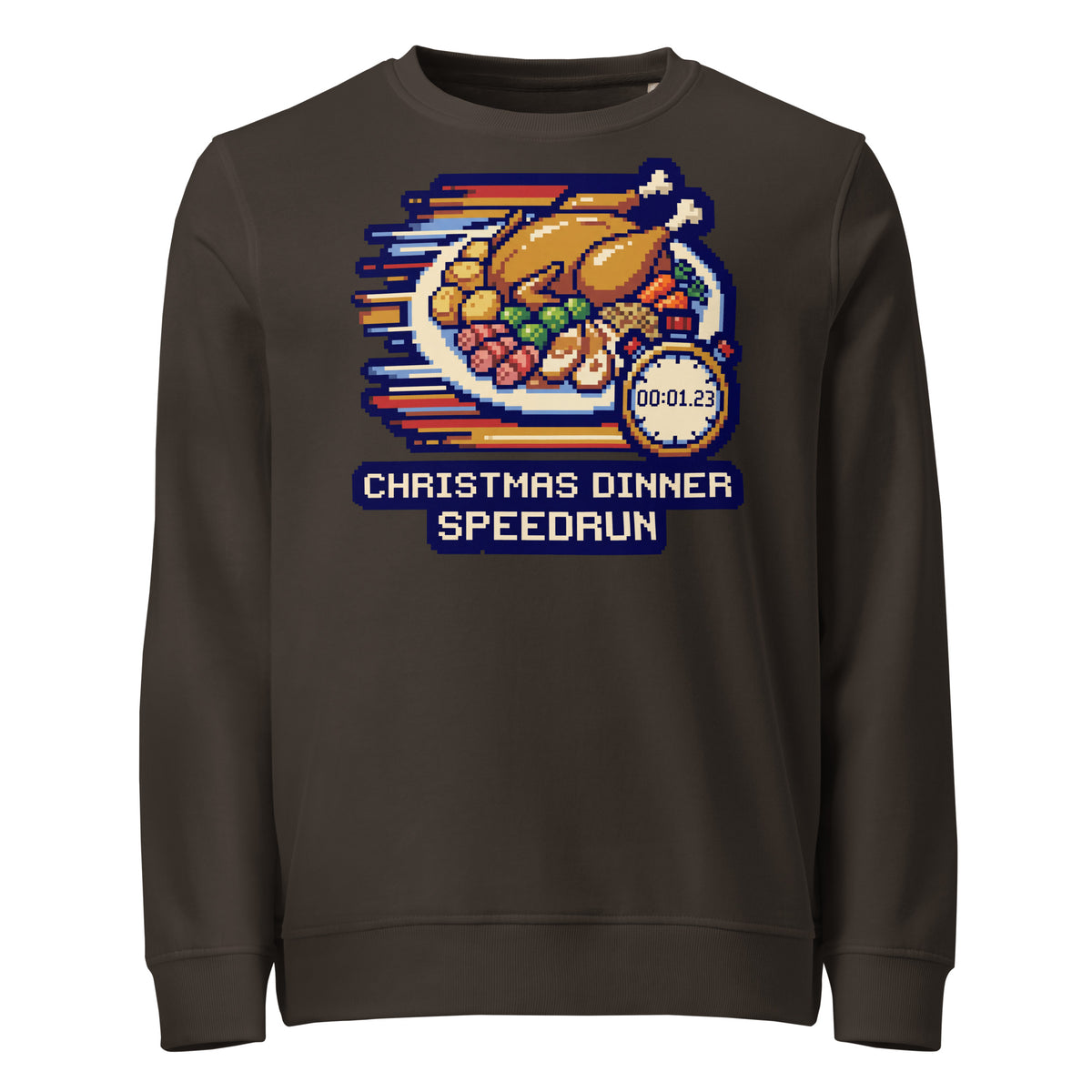 Christmas Dinner Speedrun Mid-Weight Sweatshirt - Ricki Robin