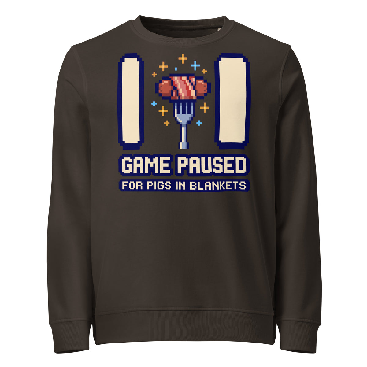Game Paused For Pigs In Blankets Christmas Mid-Weight Sweatshirt - Ricki Robin