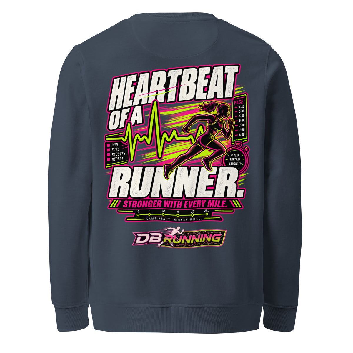 Heartbeat of a Runner Female - Mid-Weight Sweatshirt - DB Running