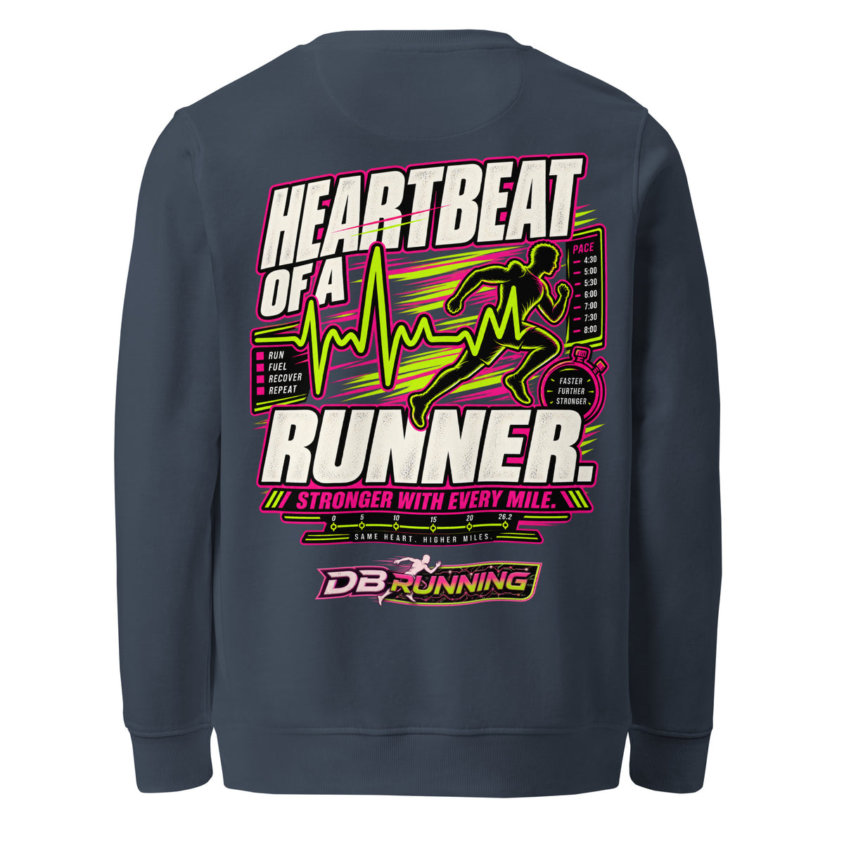 Heartbeat of a Runner Male - Mid-Weight Sweatshirt - DB Running