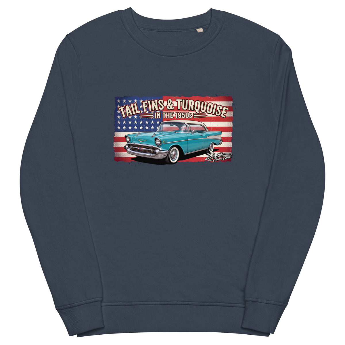 Bel Air Tropical Turquoise Mid-Weight Sweatshirt - Dean's Classic Cars