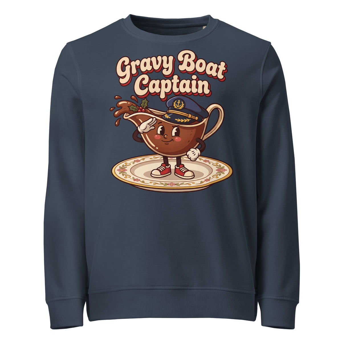 Gravy Boat Captain Christmas Mid-Weight Sweatshirt - Ricki Robin