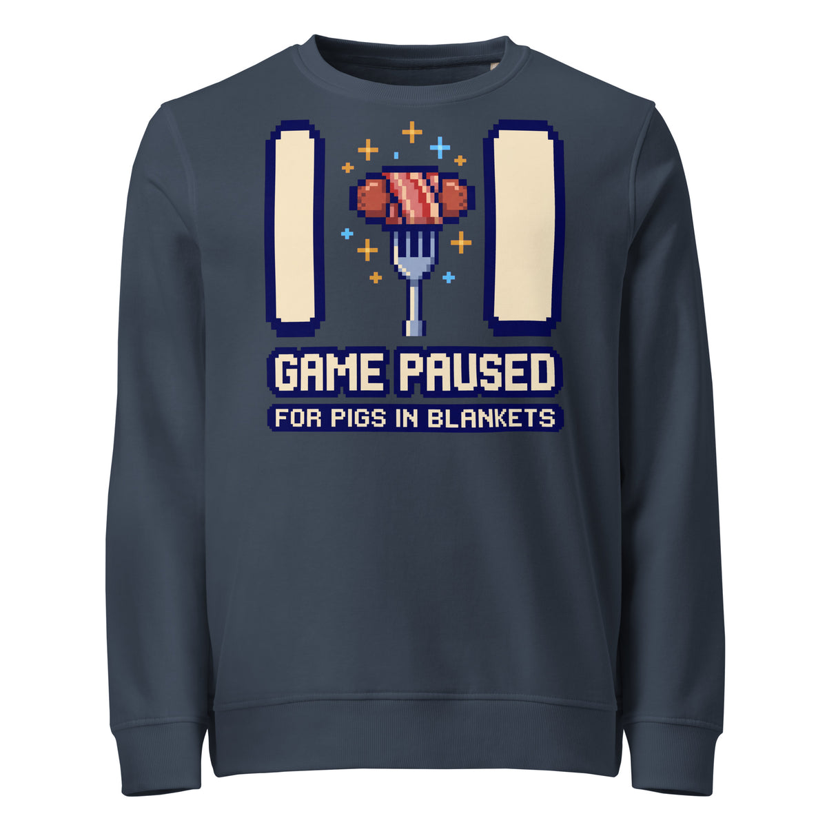 Game Paused For Pigs In Blankets Christmas Mid-Weight Sweatshirt - Ricki Robin