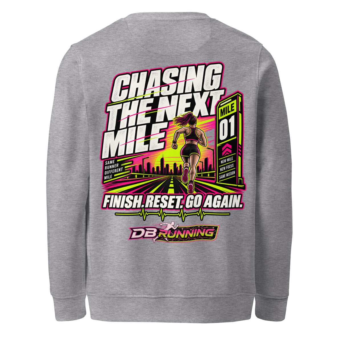 Chasing the Next Mile Female - Mid-Weight Sweatshirt - DB Running