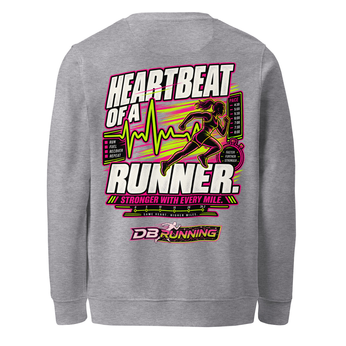 Heartbeat of a Runner Female - Mid-Weight Sweatshirt - DB Running