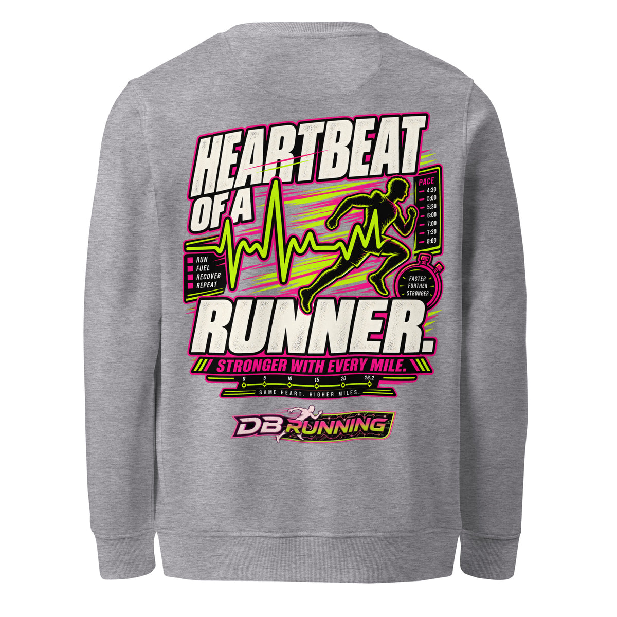 Heartbeat of a Runner Male - Mid-Weight Sweatshirt - DB Running