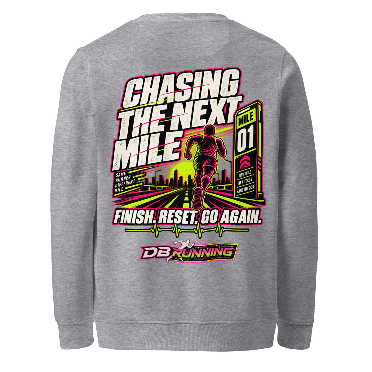 Chasing the Next Mile Male - Mid-Weight Sweatshirt - DB Running