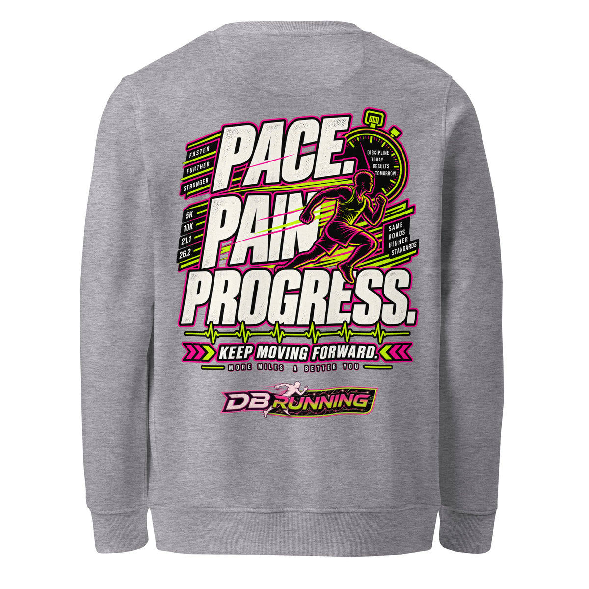 Pace. Pain. Progress Male - Mid-Weight Sweatshirt - DB Running