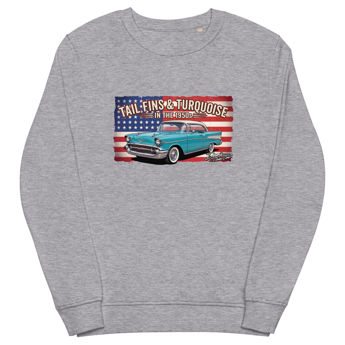 Bel Air Tropical Turquoise Mid-Weight Sweatshirt - Dean's Classic Cars