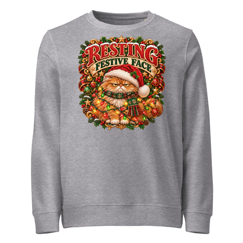 Resting Festive Face Christmas Mid-Weight Sweatshirt - Ricki Robin