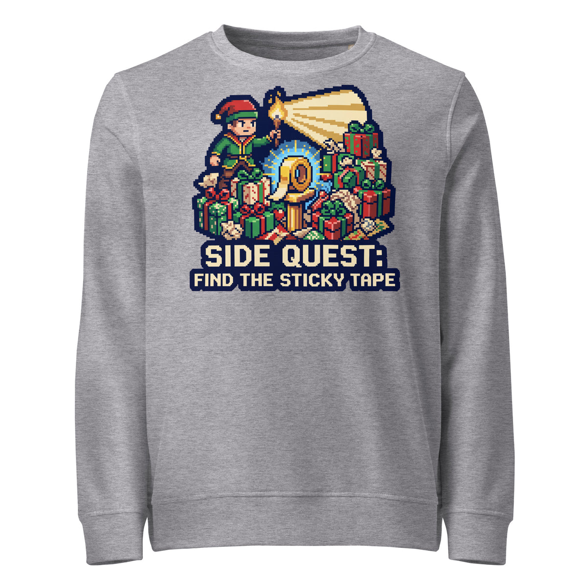 Side Quest: Find The Sticky Tape Christmas Mid-Weight Sweatshirt - Ricki Robin