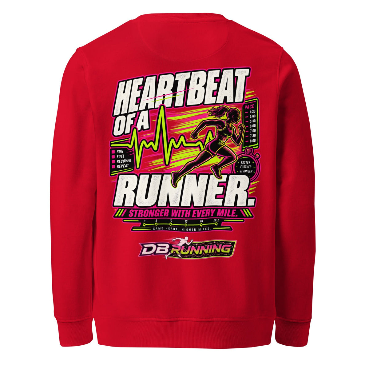 Heartbeat of a Runner Female - Mid-Weight Sweatshirt - DB Running