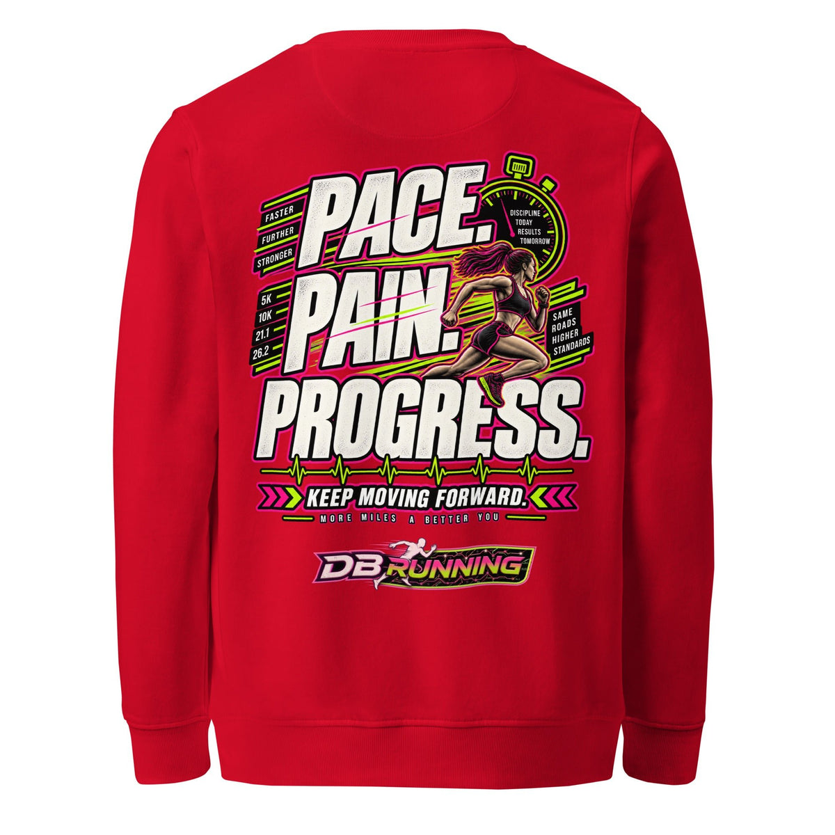 Pace. Pain. Progress Female - Mid-Weight Sweatshirt - DB Running