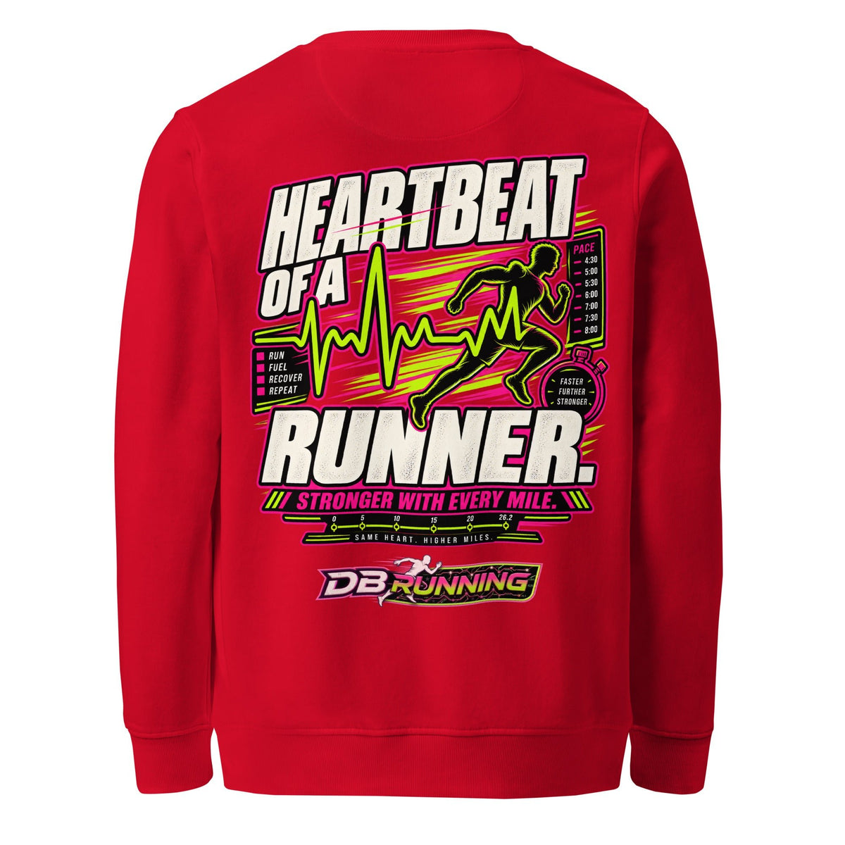 Heartbeat of a Runner Male - Mid-Weight Sweatshirt - DB Running