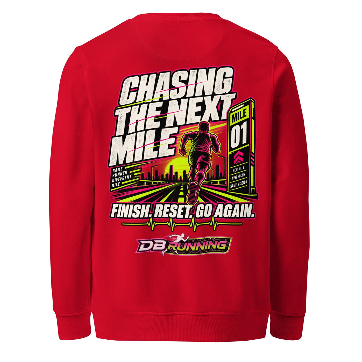 Chasing the Next Mile Male - Mid-Weight Sweatshirt - DB Running