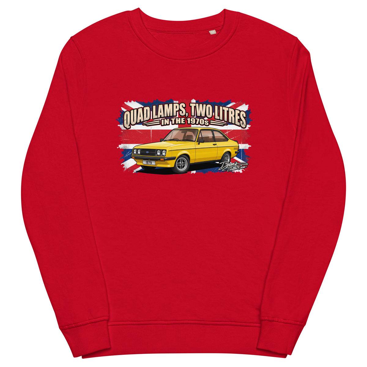 Escort RS2000 Signal Yellow Mid-Weight Sweatshirt - Dean's Classic Cars