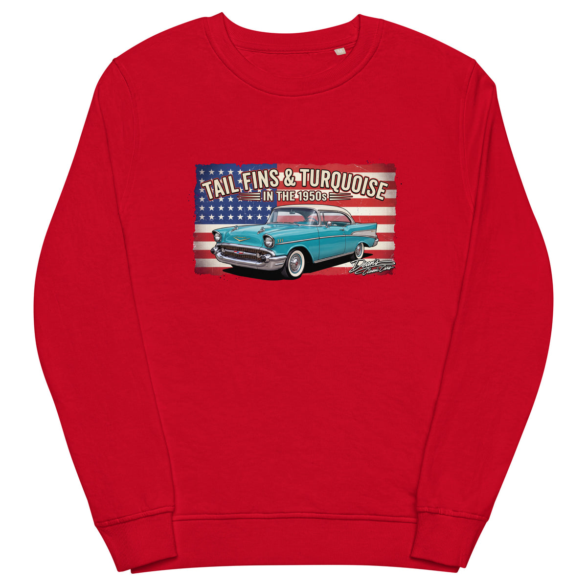 Bel Air Tropical Turquoise Mid-Weight Sweatshirt - Dean's Classic Cars