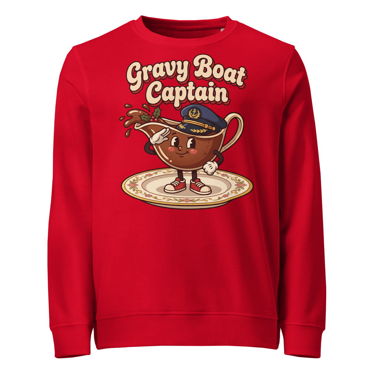 Gravy Boat Captain Christmas Mid-Weight Sweatshirt - Ricki Robin