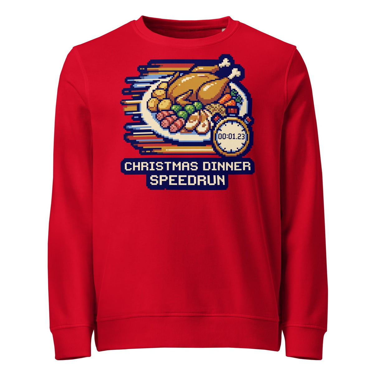 Christmas Dinner Speedrun Mid-Weight Sweatshirt - Ricki Robin