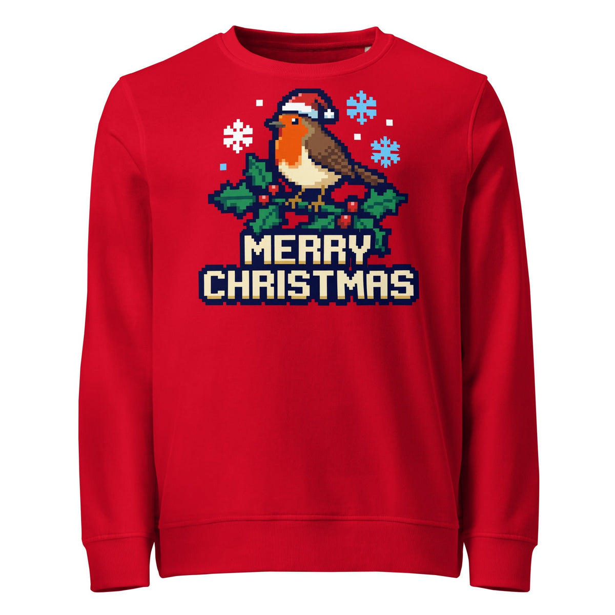 8-Bit Robin Christmas Mid-Weight Sweatshirt - Ricki Robin
