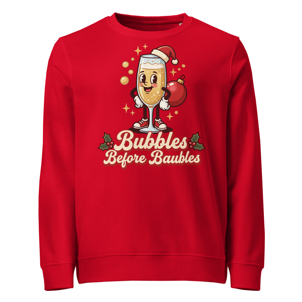 Bubbles Before Baubles Christmas Mid-Weight Sweatshirt - Ricki Robin