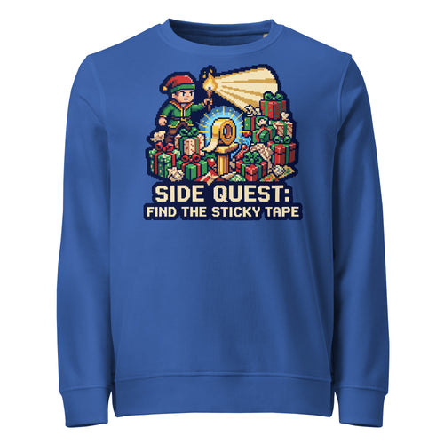 Side Quest: Find The Sticky Tape Christmas Mid-Weight Sweatshirt - Ricki Robin