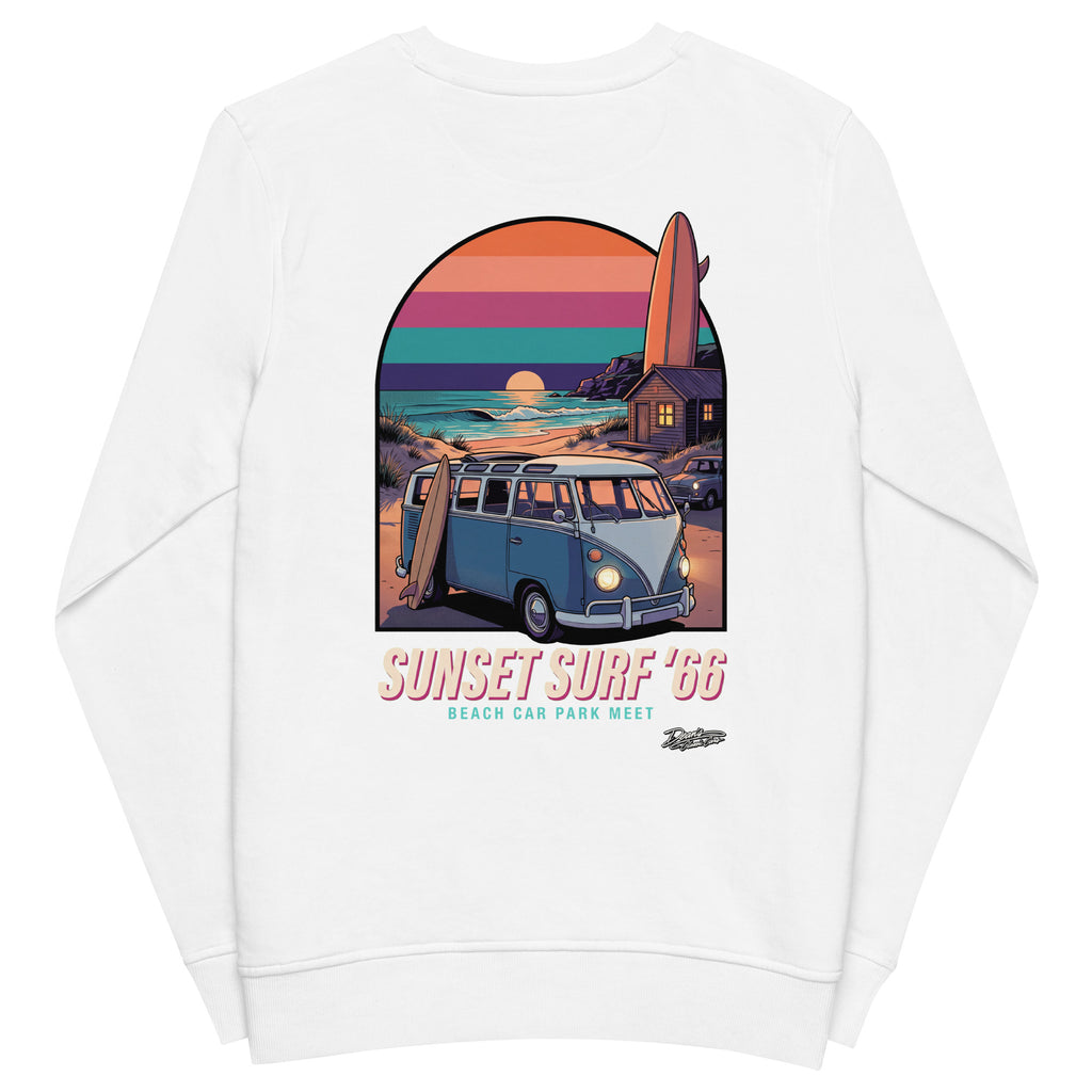 Split Screen Sunset Surf Mid-Weight Sweatshirt - Dean's Classic Cars