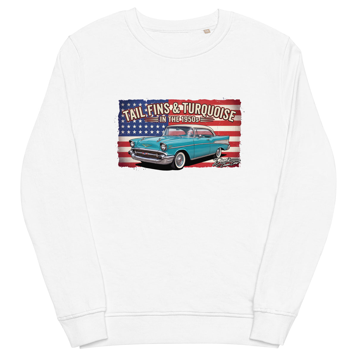 Bel Air Tropical Turquoise Mid-Weight Sweatshirt - Dean's Classic Cars