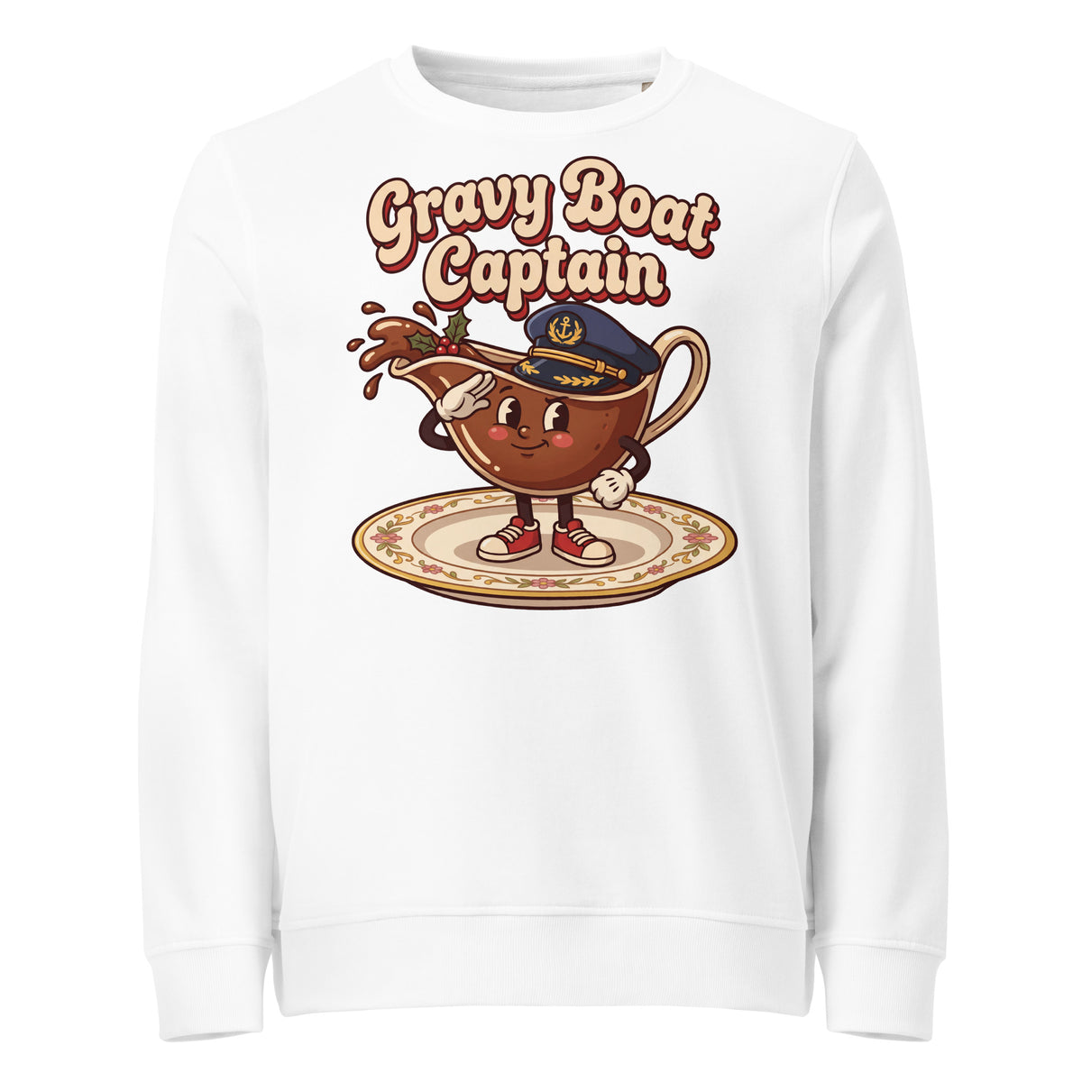 Gravy Boat Captain Christmas Mid-Weight Sweatshirt - Ricki Robin
