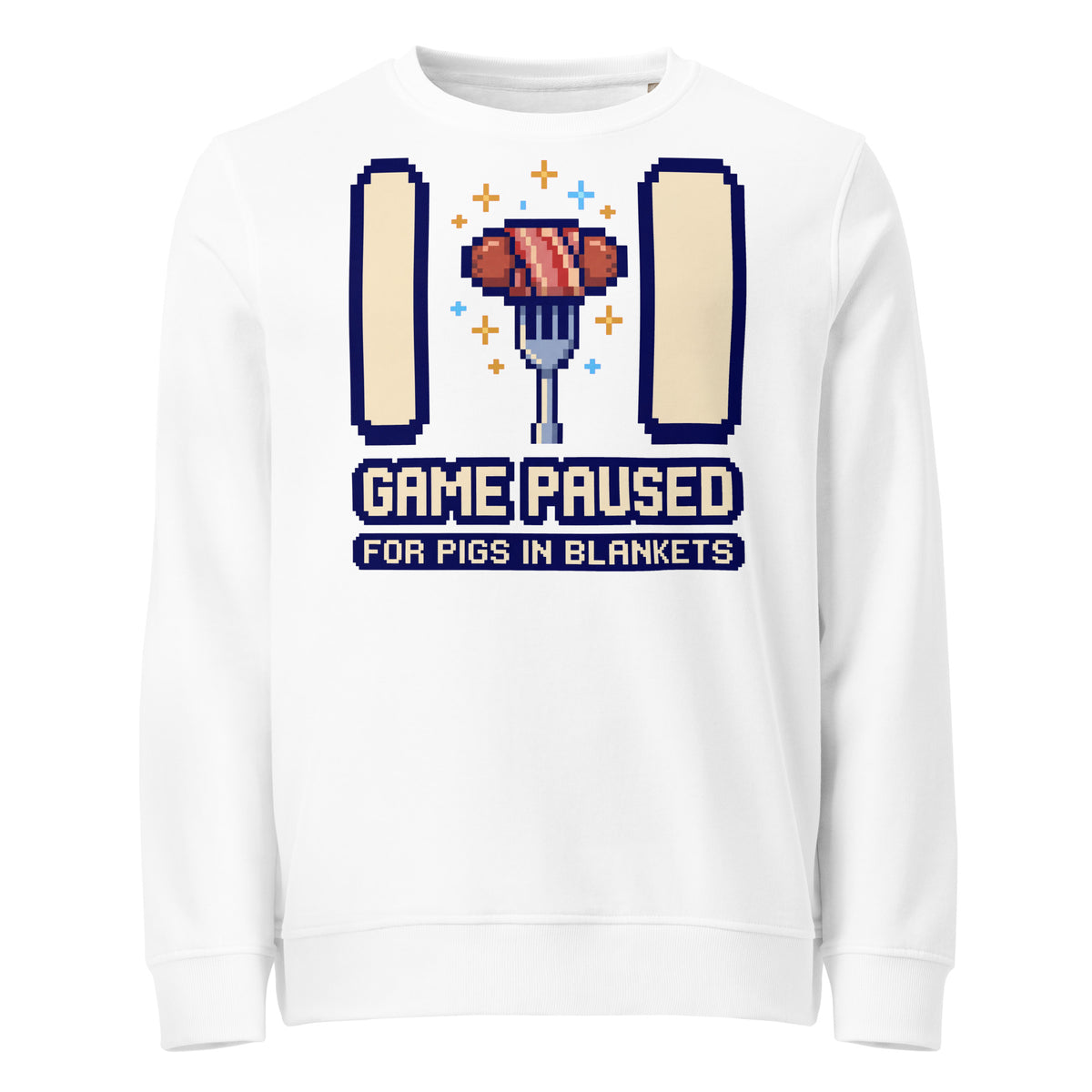 Game Paused For Pigs In Blankets Christmas Mid-Weight Sweatshirt - Ricki Robin