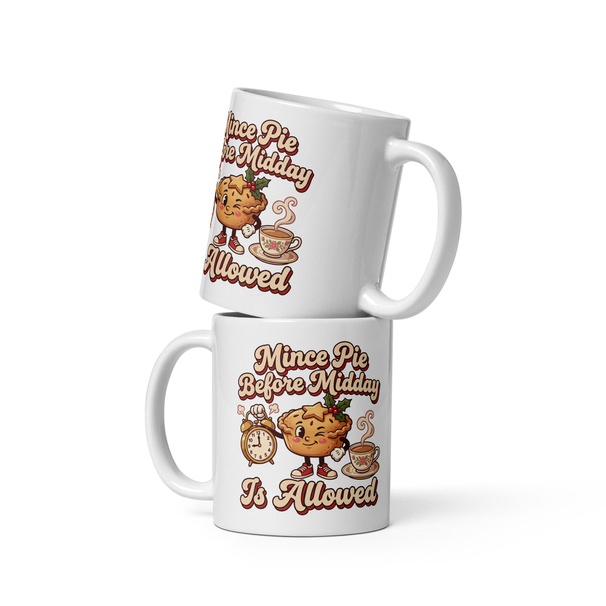 Mince Pie Before Midday Is Allowed Christmas mug, front view