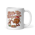 Kettle On Christmas On Christmas mug, handle on right
