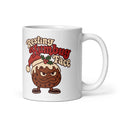 Resting Humbug Face Christmas mug, handle on right