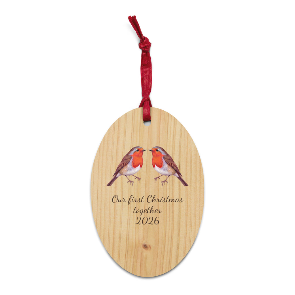 Our First Christmas Together 2026 Wooden Ornament - Ricki Robin